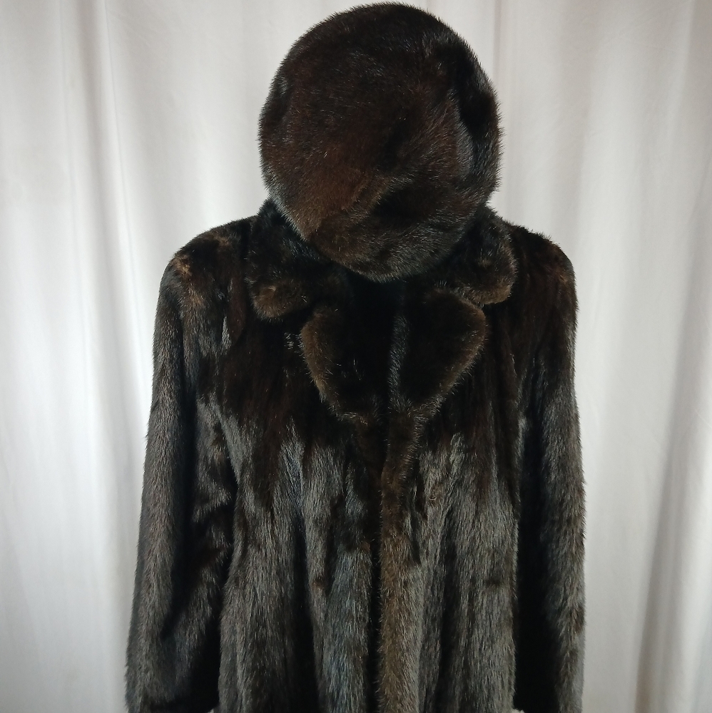 Saga Mink Fur Coat Full Length  Brown